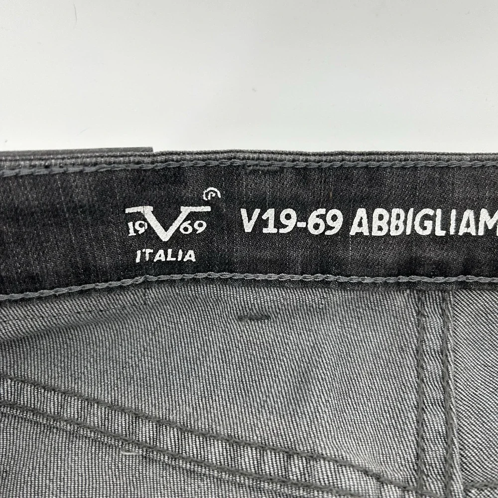 V 1969 Italia Jeans 34x32 Black ‎ Moto Biker Abbigliamento Sportivo SRL Grudge